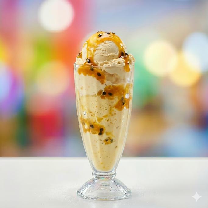 Granizado de Maracuyá en Leche con Helado